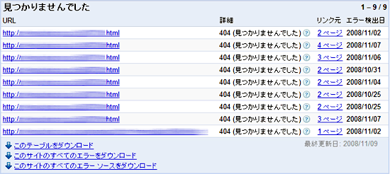 Googleウェブマスターツールを使っての404ページ対策