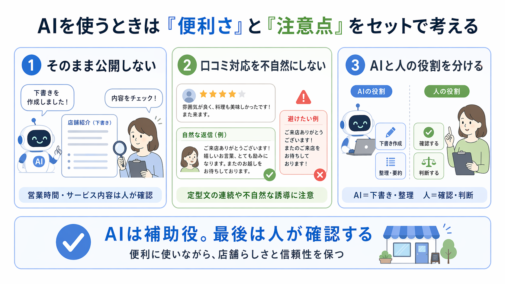 AIを使うときは便利さと注意点をセットで考える