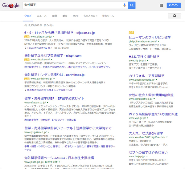 Googleの検索結果